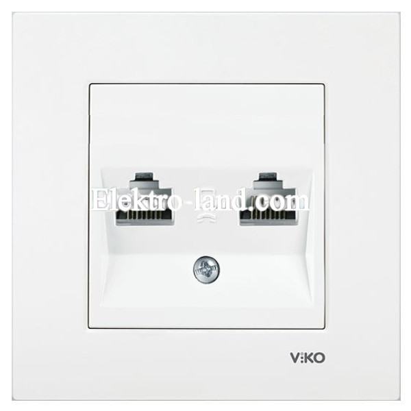 Розетка двойная компьютерная  белая VIKO KARRE 90960034